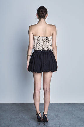 ENDLESS ROSE - Allison Linen Blouson Bubble Mini Skirt - SKIRTS available at Objectrare