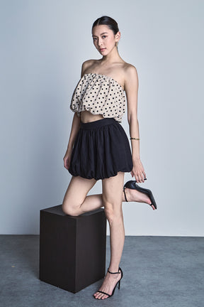 ENDLESS ROSE - Allison Linen Blouson Bubble Mini Skirt - SKIRTS available at Objectrare