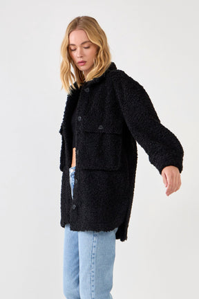 ENGLISH FACTORY - Oversized Sherpa Jacket - JACKETS available at Objectrare