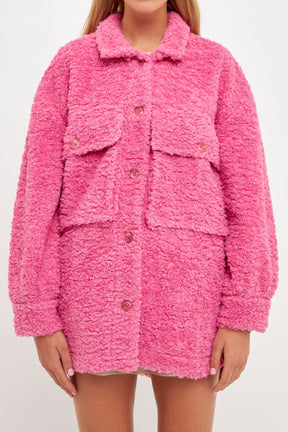 ENGLISH FACTORY - Oversized Sherpa Jacket - JACKETS available at Objectrare