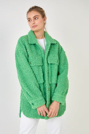 ENGLISH FACTORY - Oversized Sherpa Jacket - JACKETS available at Objectrare