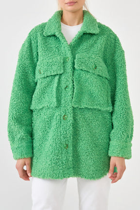 ENGLISH FACTORY - Oversized Sherpa Jacket - JACKETS available at Objectrare