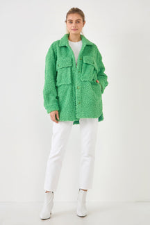 ENGLISH FACTORY - Oversized Sherpa Jacket - JACKETS available at Objectrare