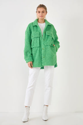ENGLISH FACTORY - Oversized Sherpa Jacket - JACKETS available at Objectrare