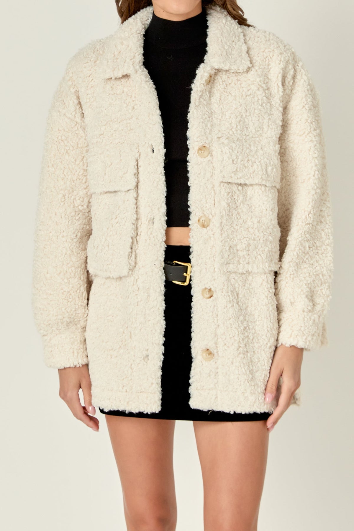 ENGLISH FACTORY - Oversized Sherpa Jacket - JACKETS available at Objectrare
