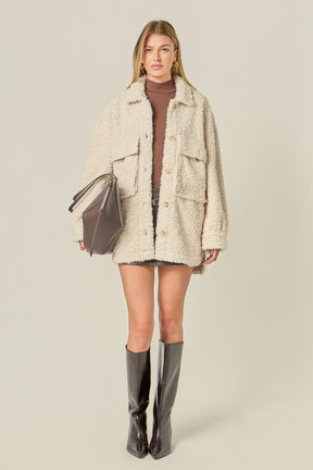 ENGLISH FACTORY - Oversized Sherpa Jacket - JACKETS available at Objectrare