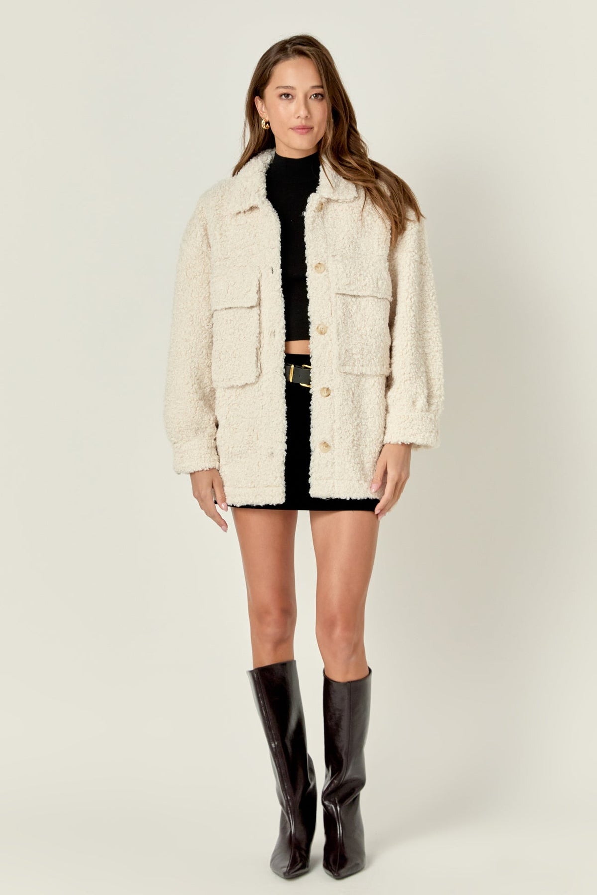 ENGLISH FACTORY - Oversized Sherpa Jacket - JACKETS available at Objectrare