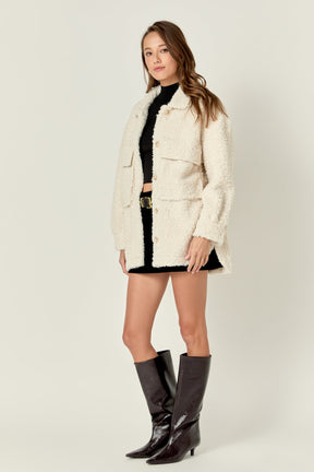 ENGLISH FACTORY - Oversized Sherpa Jacket - JACKETS available at Objectrare