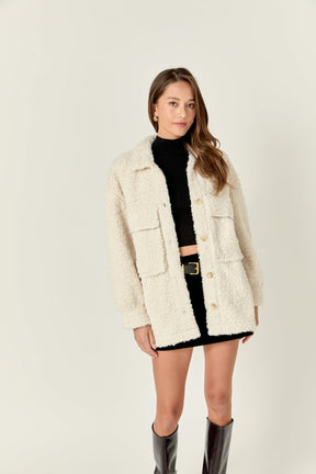 ENGLISH FACTORY - Oversized Sherpa Jacket - JACKETS available at Objectrare