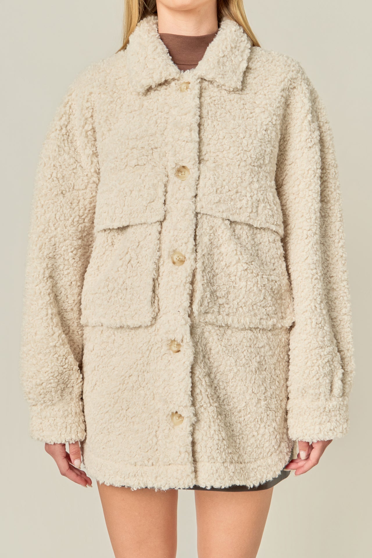 ENGLISH FACTORY - Oversized Sherpa Jacket - JACKETS available at Objectrare