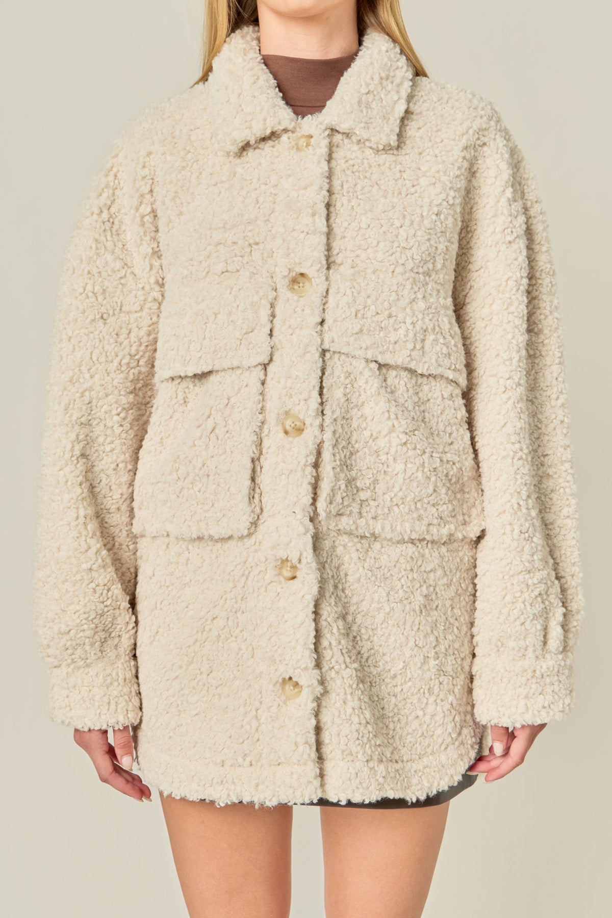 ENGLISH FACTORY - Oversized Sherpa Jacket - JACKETS available at Objectrare