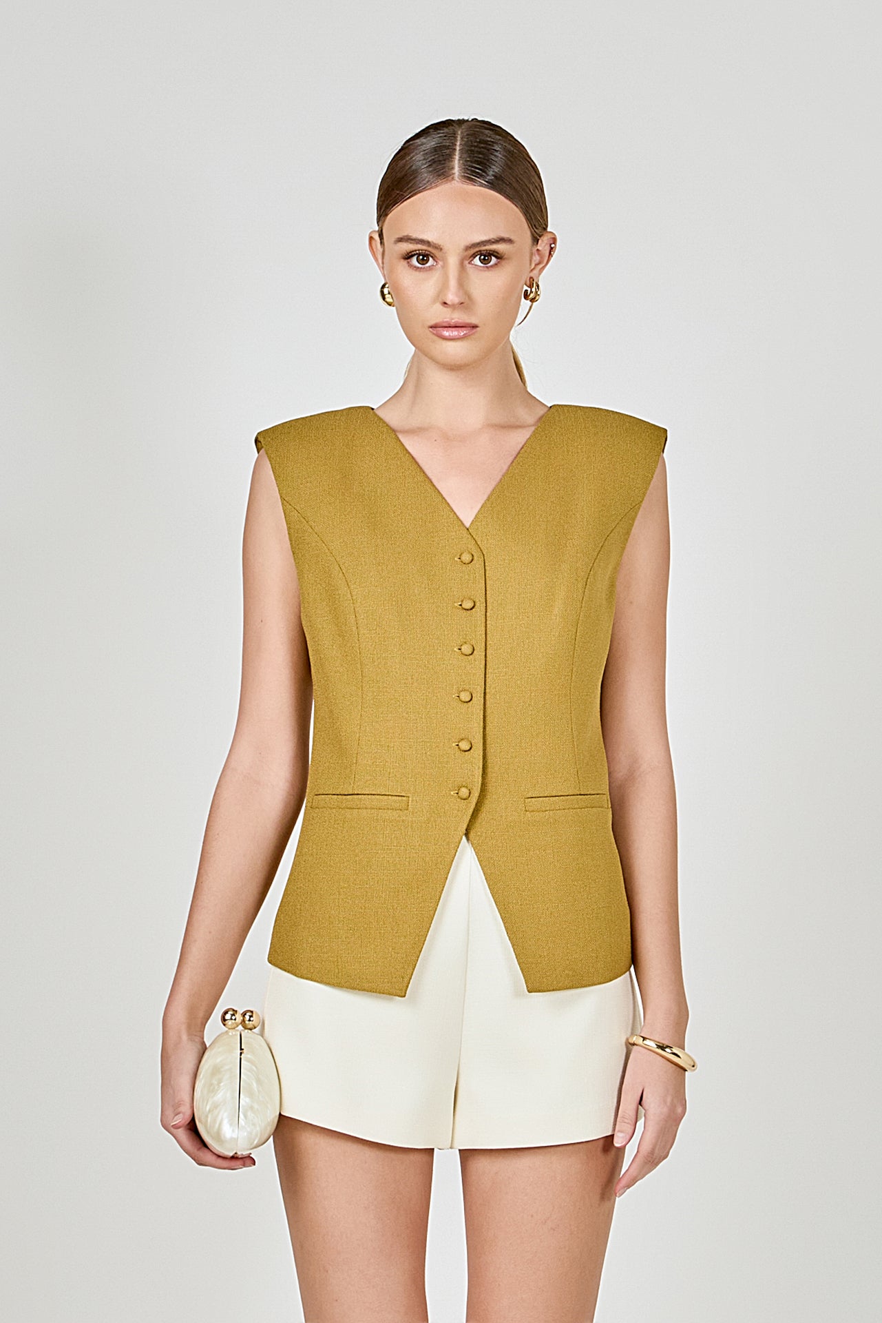 ENDLESS ROSE - Tweed Buttoned Long Top - TOPS available at Objectrare