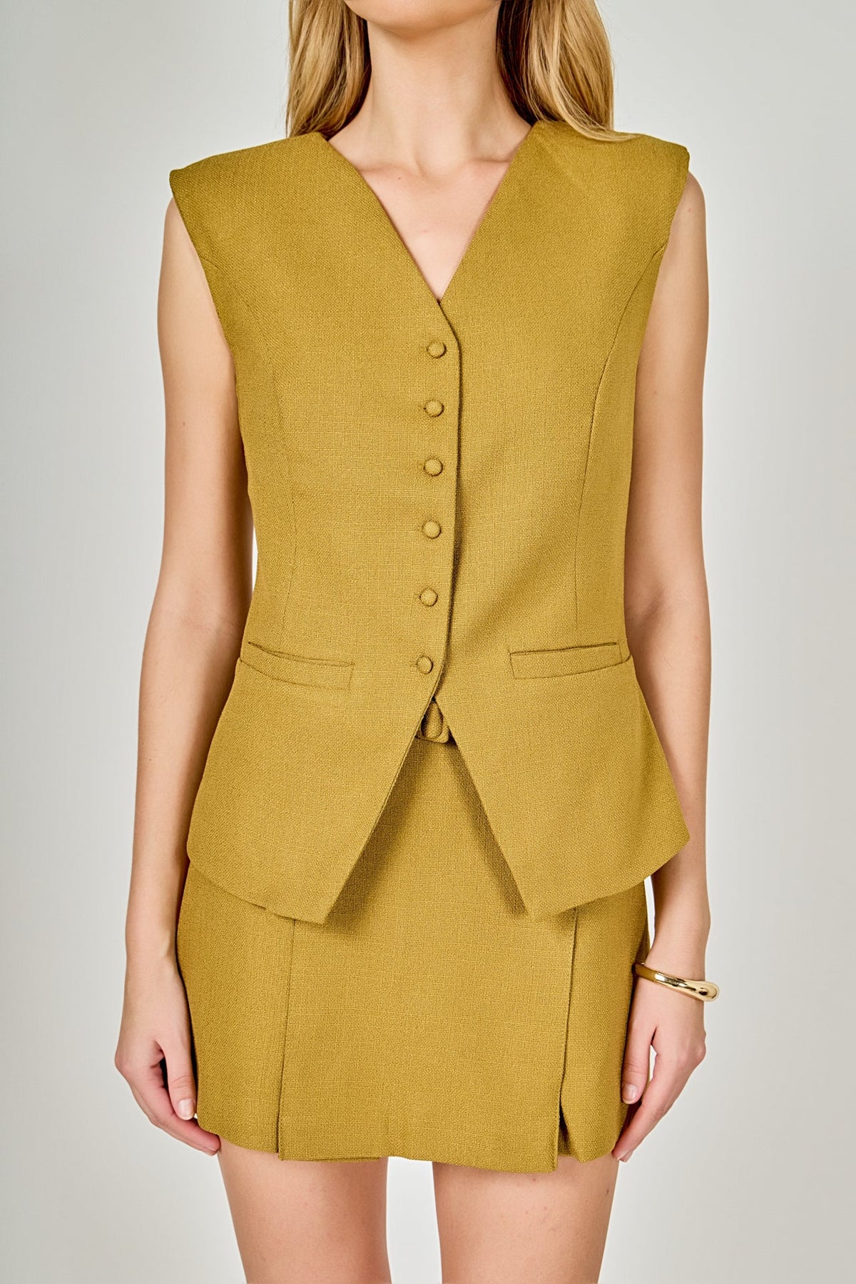 ENDLESS ROSE - Tweed Buttoned Long Top - TOPS available at Objectrare