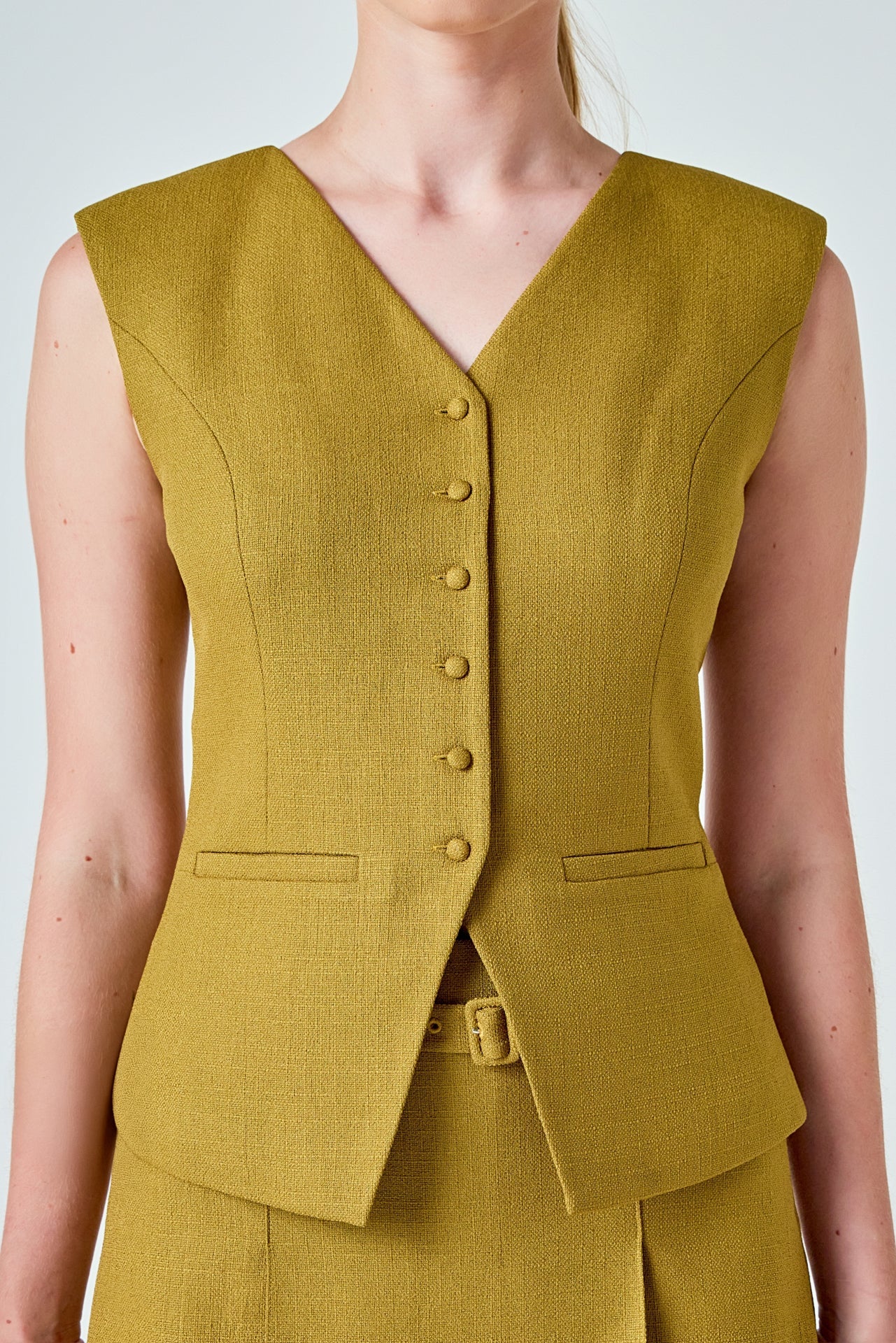 ENDLESS ROSE - Tweed Buttoned Long Top - TOPS available at Objectrare