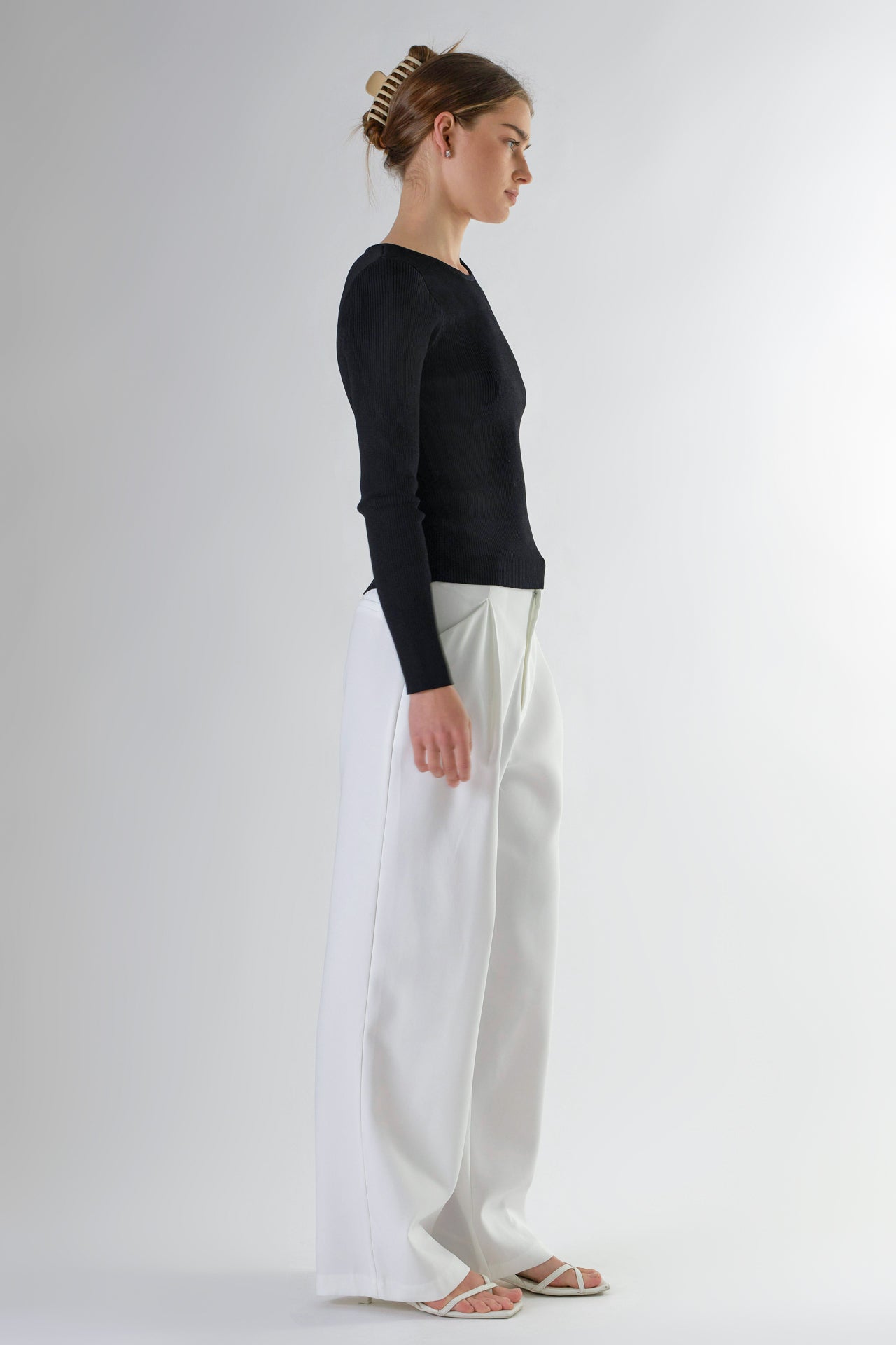 ENDLESS ROSE - Cut Out One Shoulder Knit Top - TOPS available at Objectrare