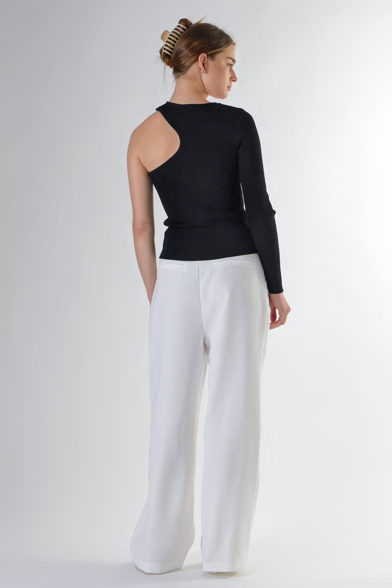 ENDLESS ROSE - Cut Out One Shoulder Knit Top - TOPS available at Objectrare