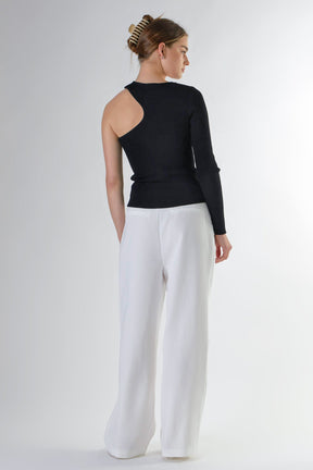 ENDLESS ROSE - Cut Out One Shoulder Knit Top - TOPS available at Objectrare