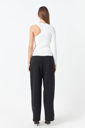 ENDLESS ROSE - Cut Out One Shoulder Knit Top - TOPS available at Objectrare