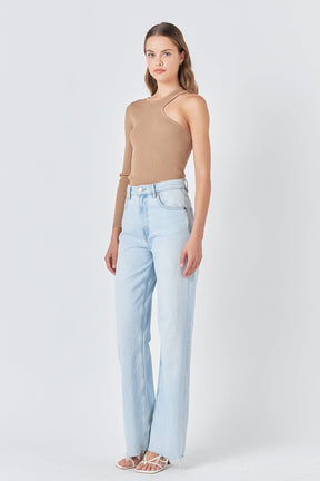 ENDLESS ROSE - Endless Rose - Cut Out One Shoulder Knit Top - TOPS available at Objectrare