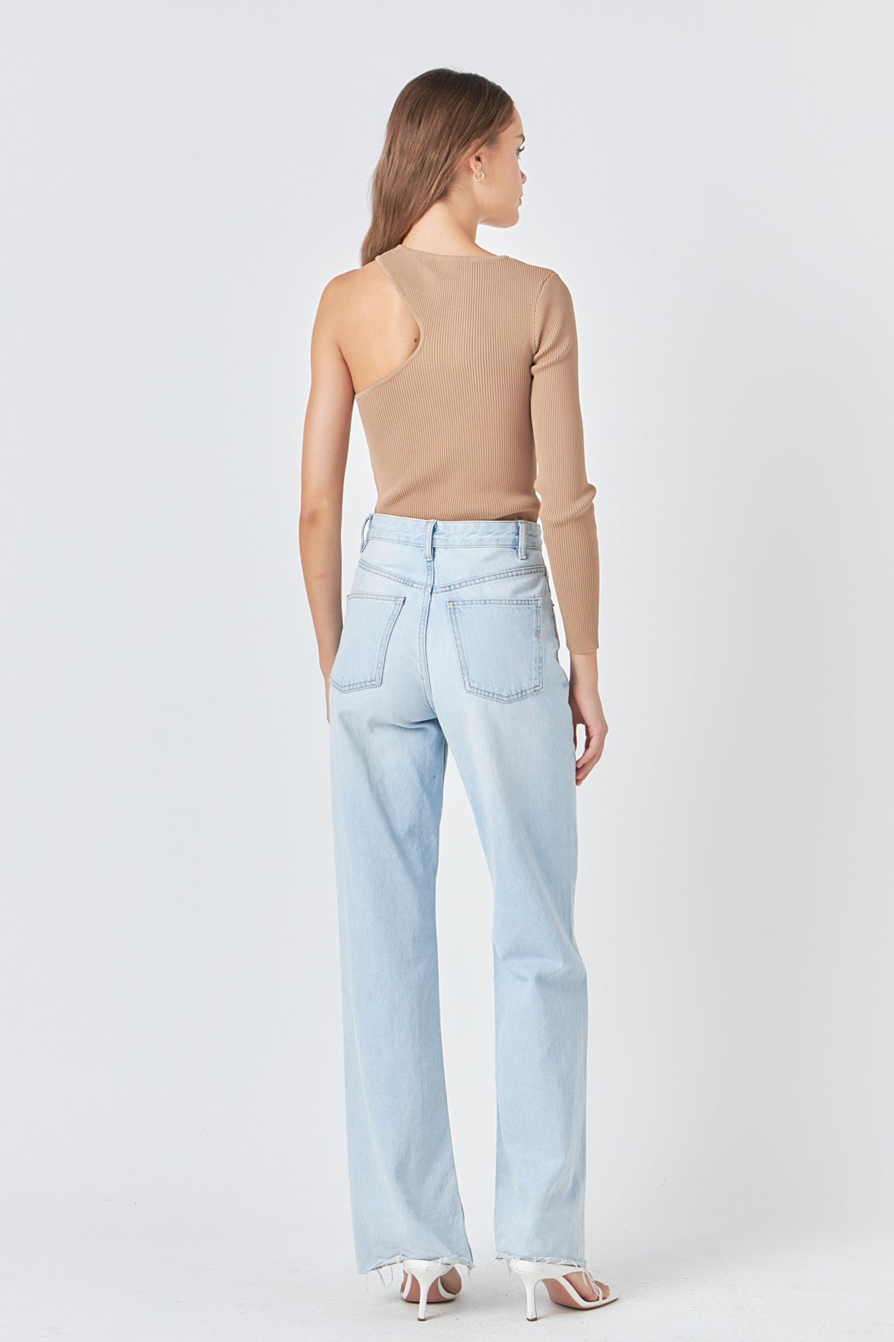 ENDLESS ROSE - Cut Out One Shoulder Knit Top - TOPS available at Objectrare