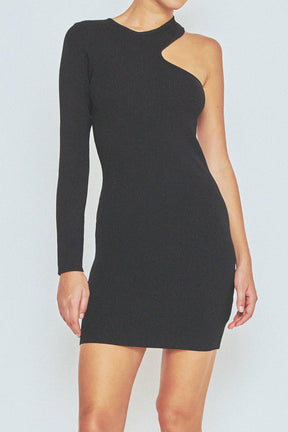 ENDLESS ROSE - Endless Rose - Cut Out One-Sleeve Knit Dress - DRESSES available at Objectrare