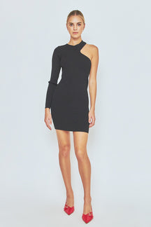 ENDLESS ROSE - Cut Out One-Sleeve Knit Dress - DRESSES available at Objectrare