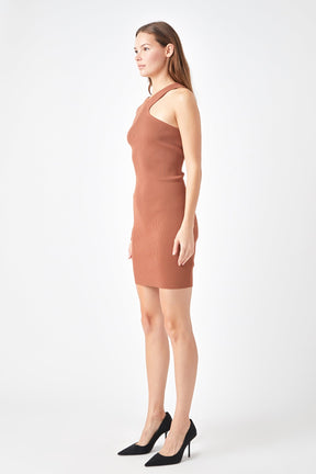ENDLESS ROSE - Cut Out One-Sleeve Knit Dress - DRESSES available at Objectrare