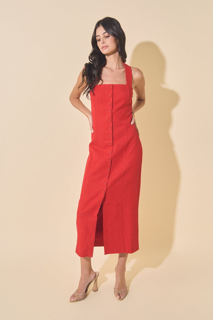 Cross Halter Neck Tiered Maxi Dress Cross Halter Neck Tiered Maxi Dress