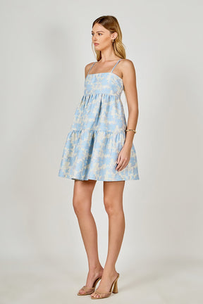 ENDLESS ROSE - Aria Floral Jacquard Mini Dress - DRESSES available at Objectrare