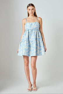 ENDLESS ROSE - Aria Floral Jacquard Mini Dress - DRESSES available at Objectrare