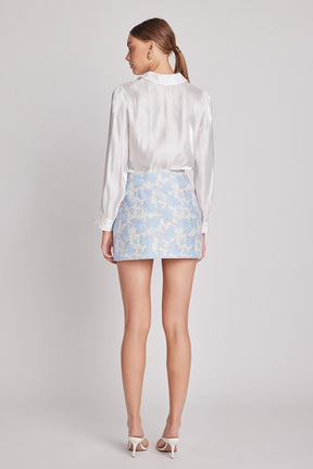 ENDLESS ROSE - Aria Floral Jacquard Mini Skirt - SKIRTS available at Objectrare
