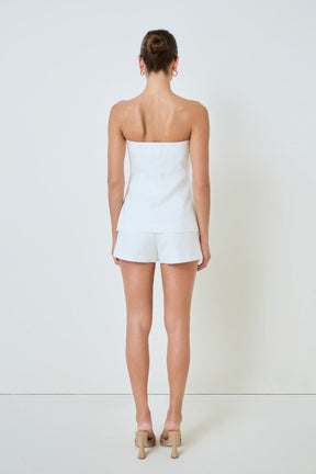 MARSY - Linen Mini Skort - SKORTS available at Objectrare