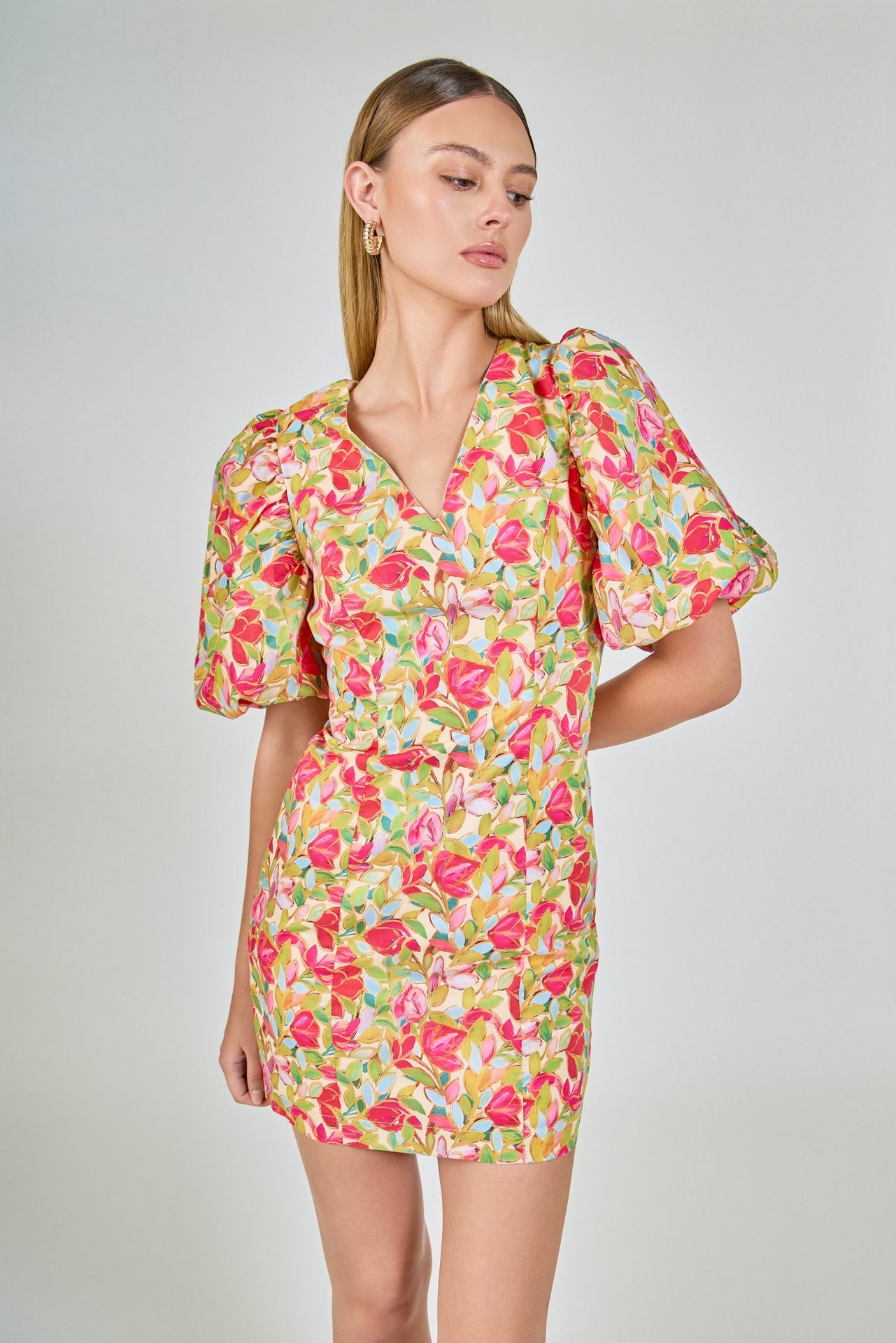 ENDLESS ROSE - Floral Print Mini Dress - DRESSES available at Objectrare