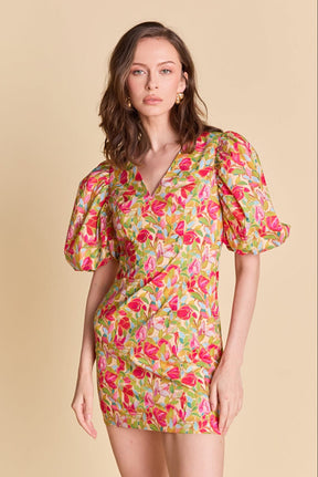 ENDLESS ROSE - Floral Print Mini Dress - DRESSES available at Objectrare