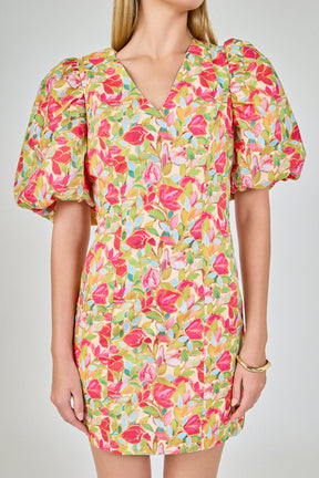 ENDLESS ROSE - Floral Print Mini Dress - DRESSES available at Objectrare