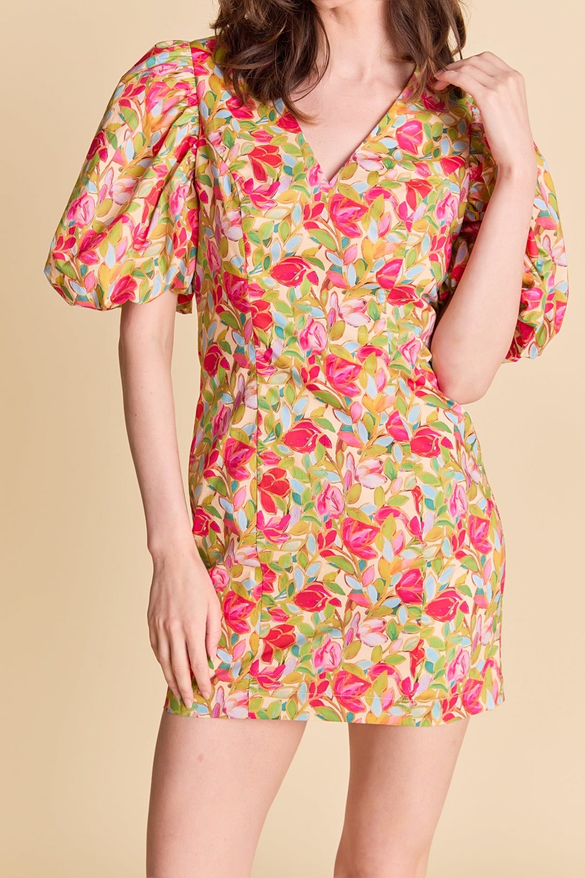 ENDLESS ROSE - Floral Print Mini Dress - DRESSES available at Objectrare