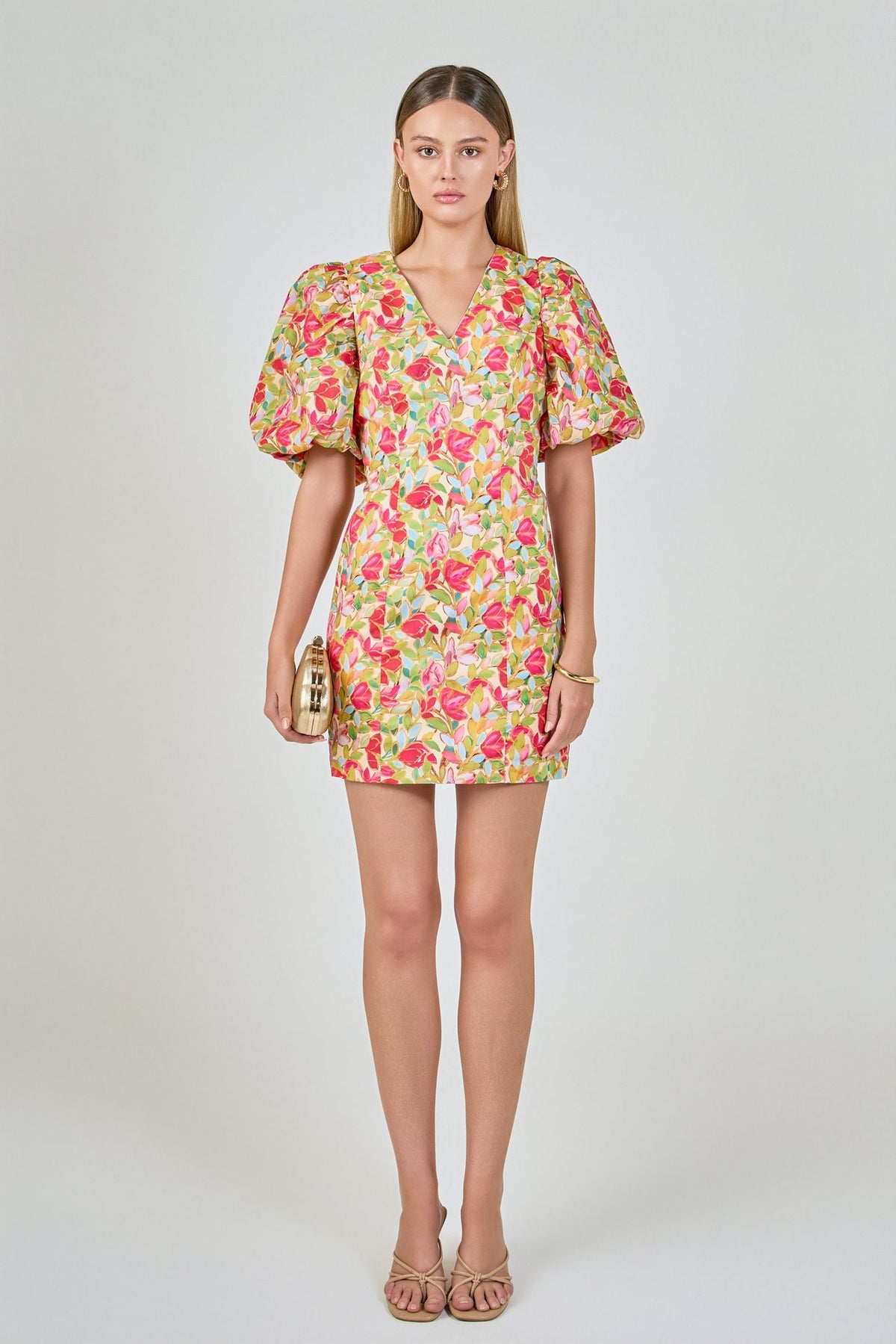 ENDLESS ROSE - Floral Print Mini Dress - DRESSES available at Objectrare