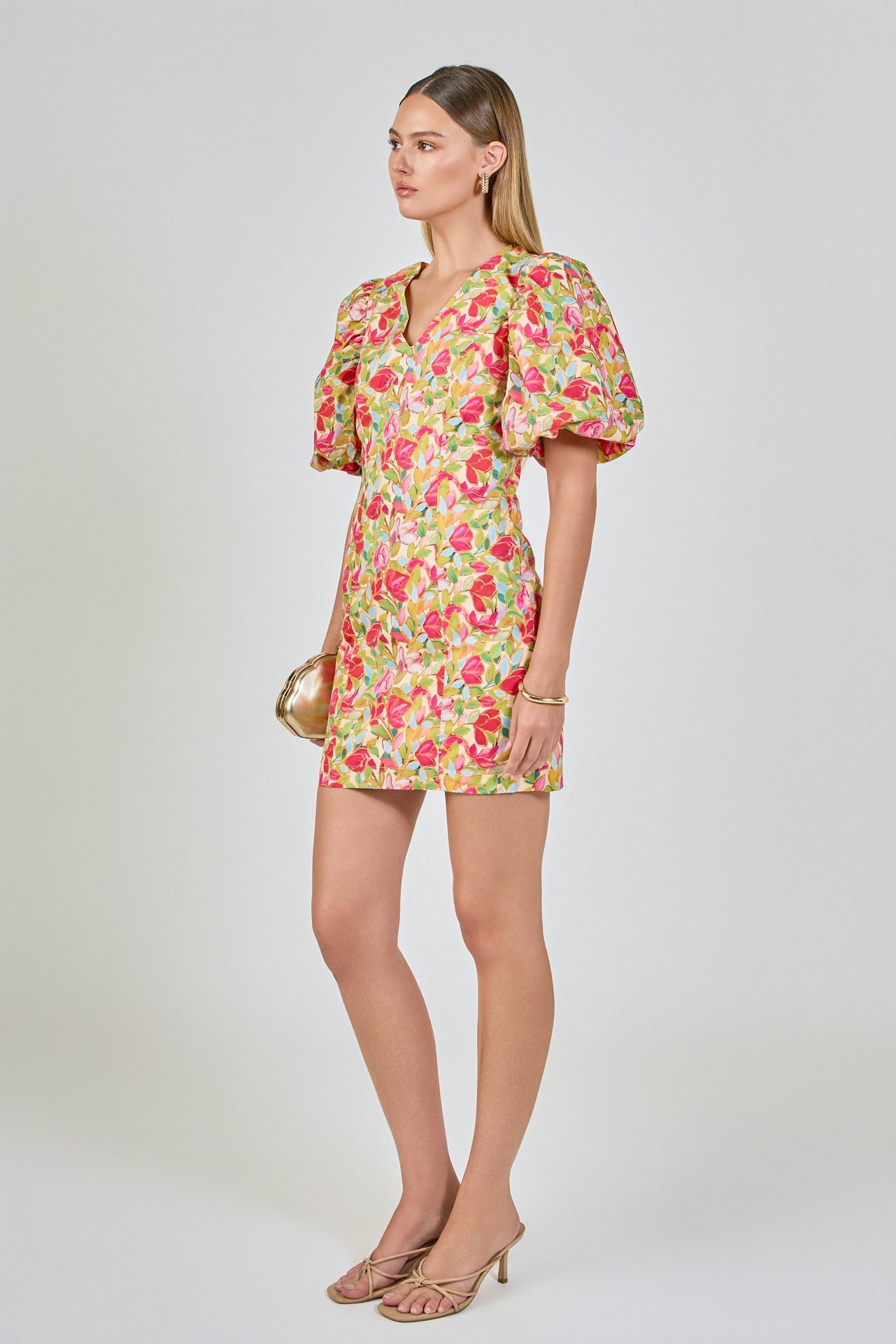 ENDLESS ROSE - Floral Print Mini Dress - DRESSES available at Objectrare