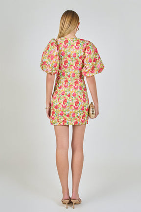 ENDLESS ROSE - Floral Print Mini Dress - DRESSES available at Objectrare