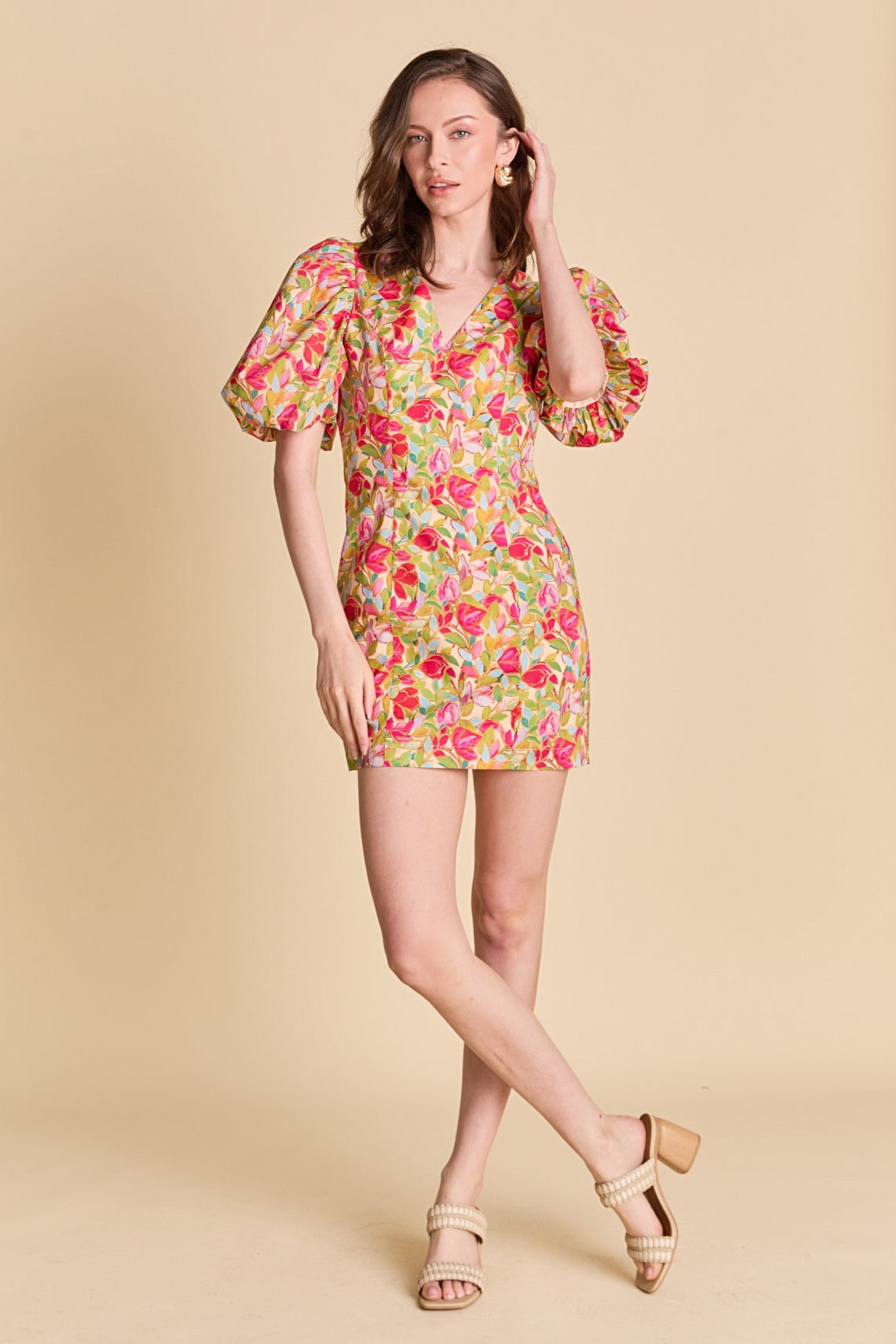 ENDLESS ROSE - Floral Print Mini Dress - DRESSES available at Objectrare