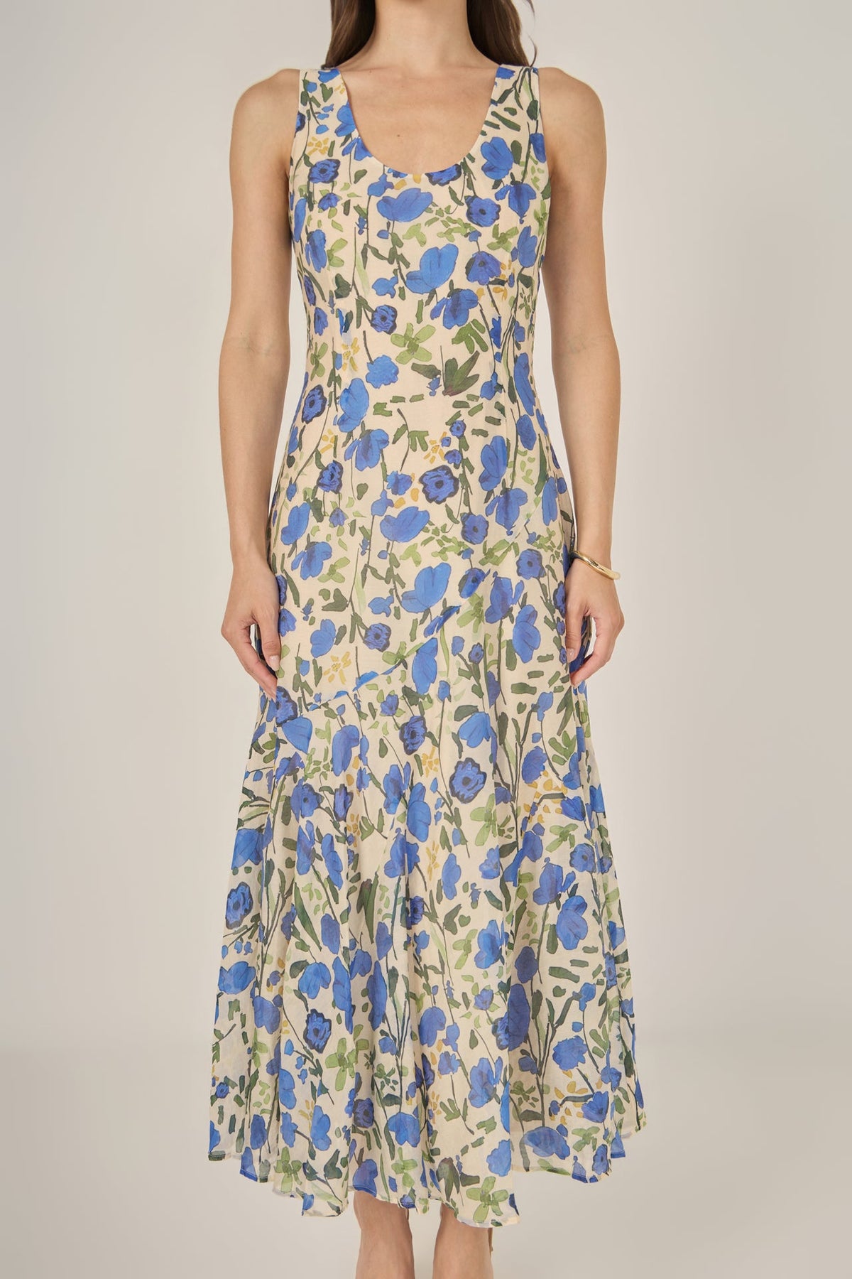 Floral Print Cotton Midi Dress