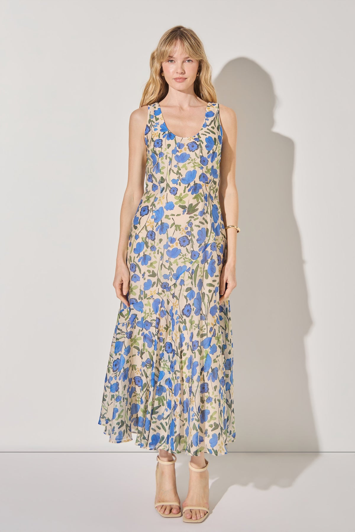 LA'VEN - Floral Print Cotton Midi Dress - DRESSES available at Objectrare