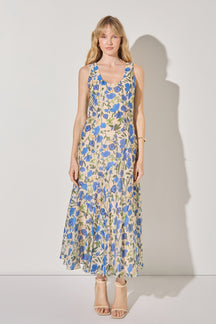 Floral Print Cotton Midi Dress