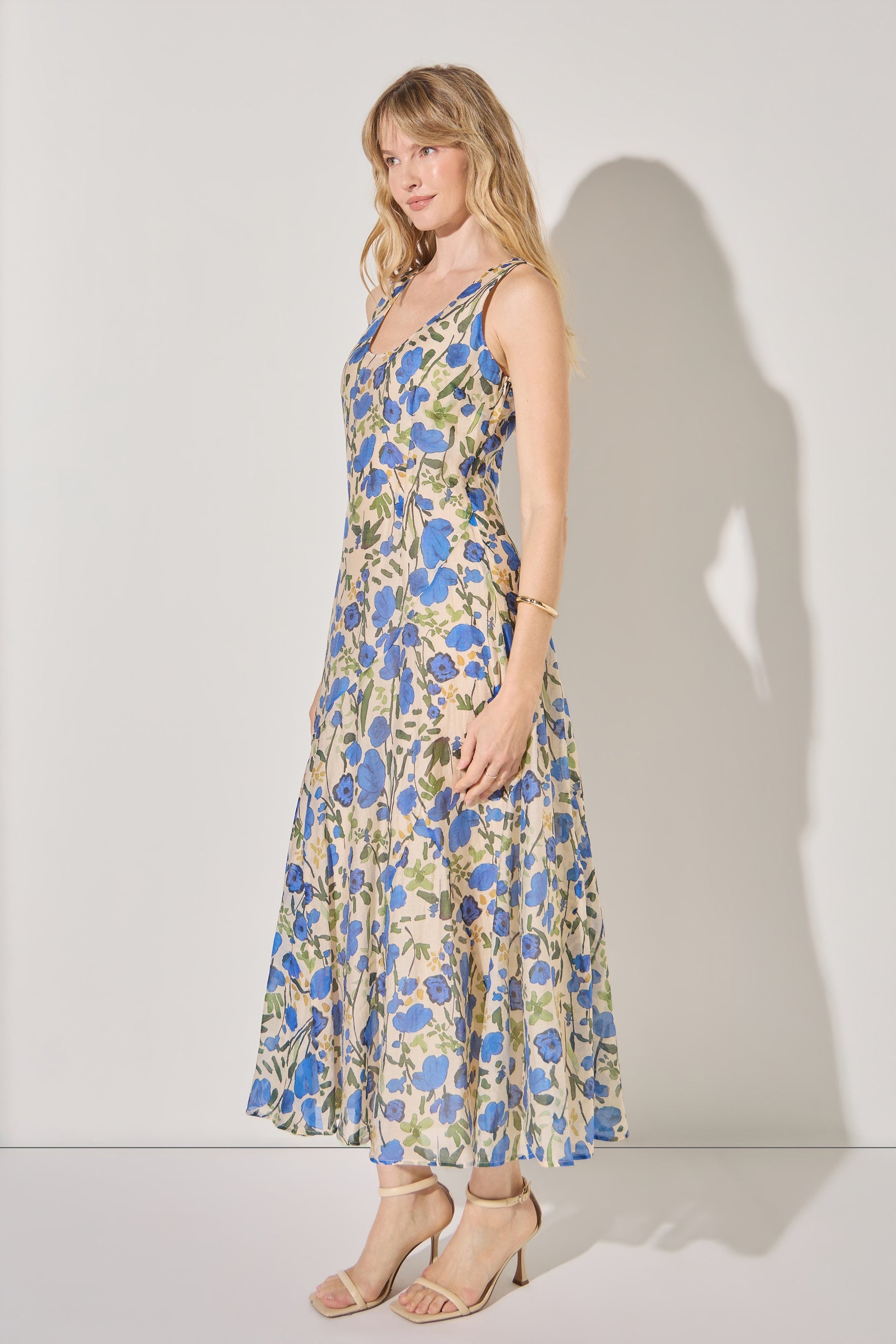 Floral Print Cotton Midi Dress
