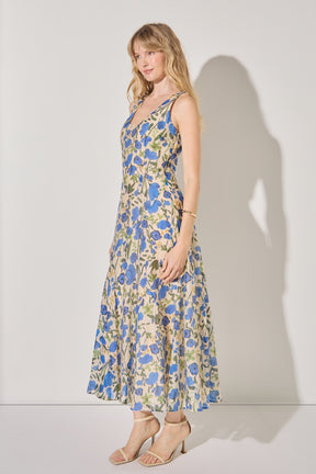 Floral Print Cotton Midi Dress