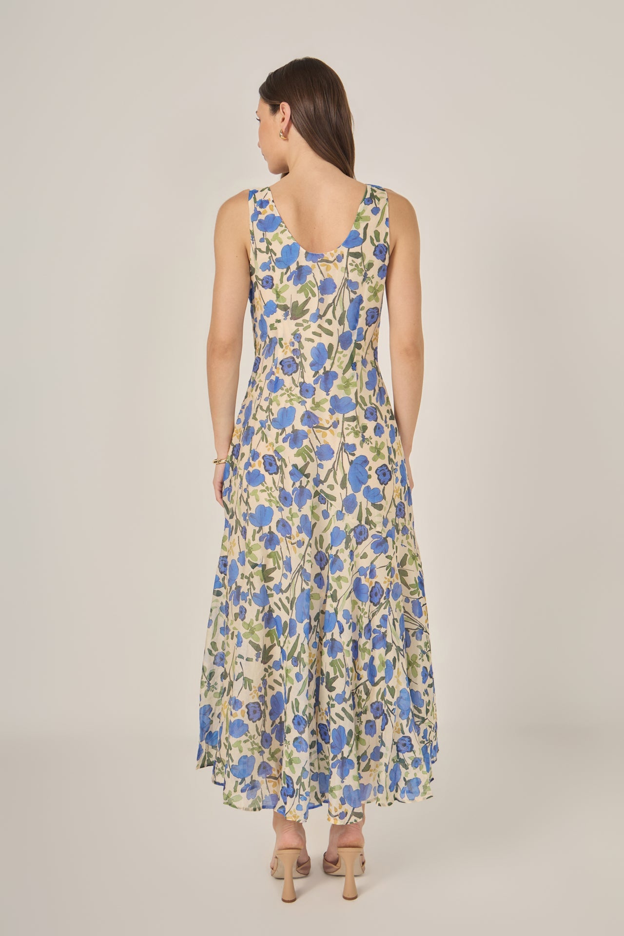 LA'VEN - Floral Print Cotton Midi Dress - DRESSES available at Objectrare