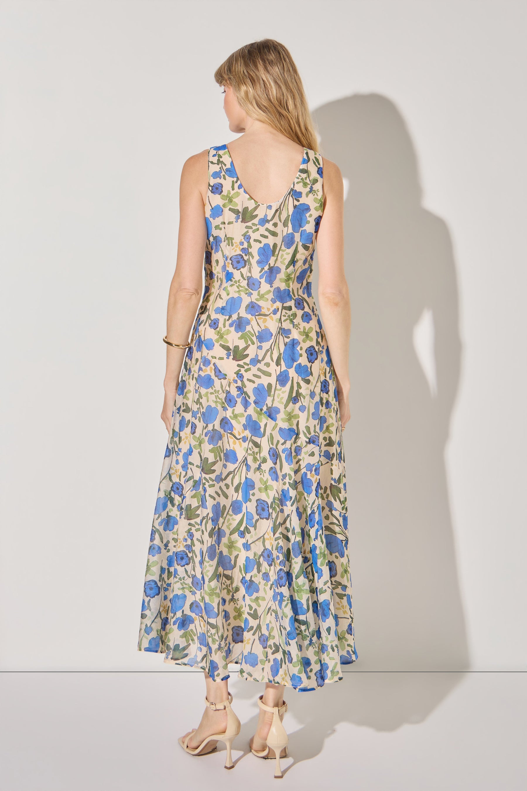 Floral Print Cotton Midi Dress