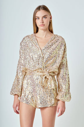 ENDLESS ROSE - Sequin Romper - ROMPERS available at Objectrare