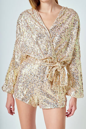 ENDLESS ROSE - Sequin Romper - ROMPERS available at Objectrare