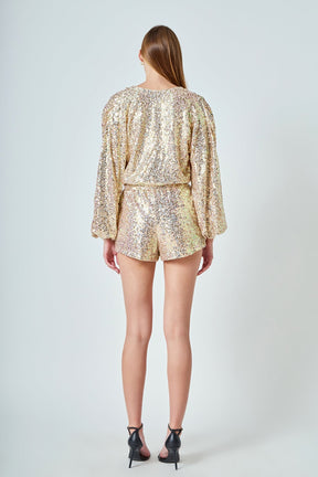 ENDLESS ROSE - Sequin Romper - ROMPERS available at Objectrare